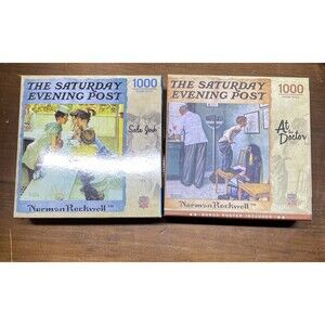 MasterPieces Norman Rockwell 1000 Puzzles Collection-Soda Jerk and At The Doctor